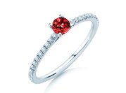 Farbsteinring Bright in 9K Weißgold mit Rubin 0,20ct und Diamanten 0,27ct