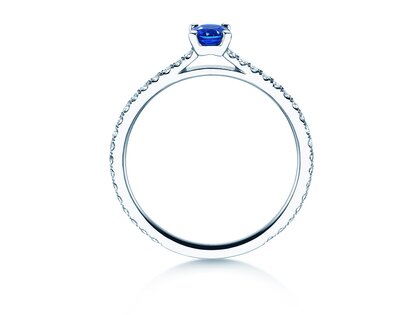 Farbsteinring Bright in 9K Weißgold mit Saphir 0,20ct und Diamanten 0,27ct