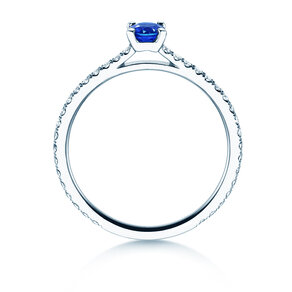 Farbsteinring Bright in 9K Weißgold mit Saphir 0,20ct und Diamanten 0,27ct