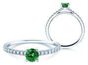 Farbsteinring Bright in Platin