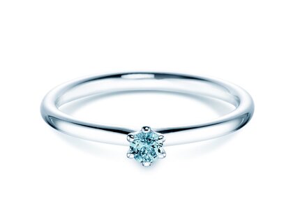 Farbsteinring Classic Colour in Silber 925/- mit Blautopas 0,05ct