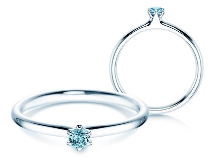 Farbsteinring Classic Colour in Silber 925/- mit Blautopas 0,05ct