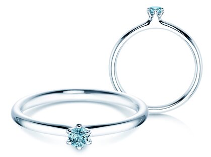 Farbsteinring Classic Colour in Silber 925/- mit Blautopas 0,05ct