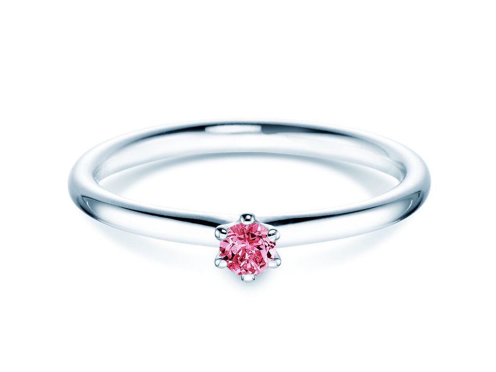 Farbsteinring Classic Colour in Platin 950/- mit Pinker Turmalin 0,10ct