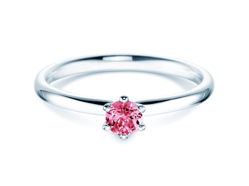 Farbsteinring Classic Colour in Platin 950/- mit Pinker Turmalin 0,25ct