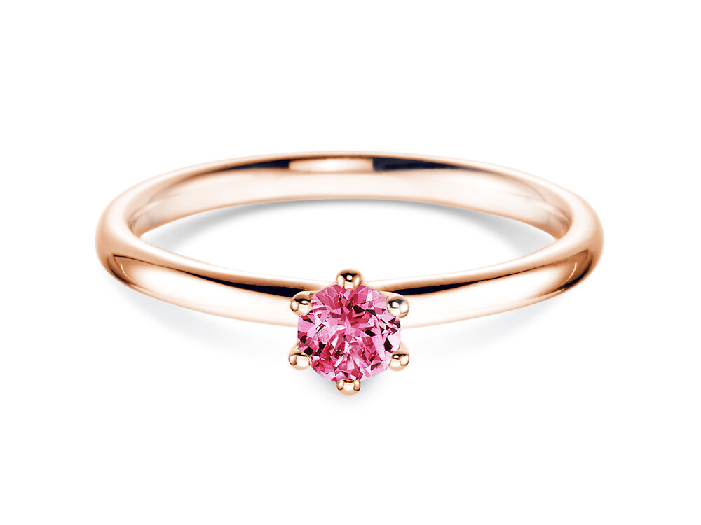 Farbsteinring Classic Colour in 18K Roségold mit Pinker Turmalin 0,15ct