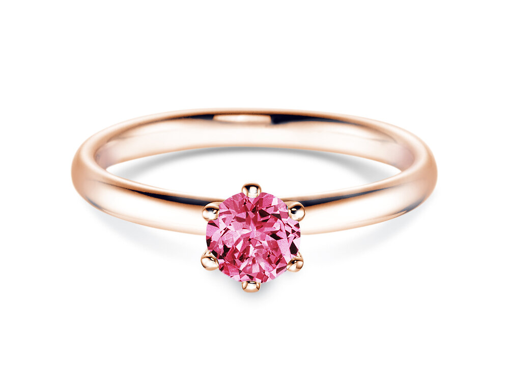 Farbsteinring Classic Colour in 14K Roségold mit Pinker Turmalin 0,50ct