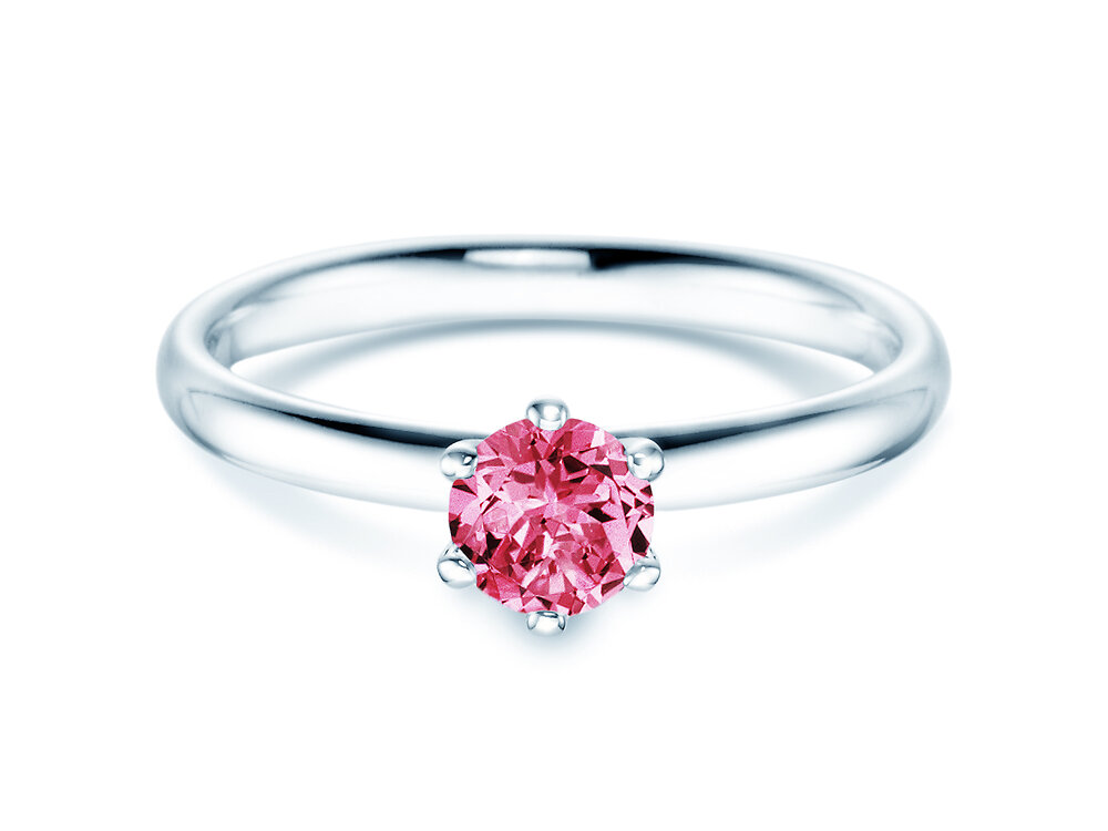 Farbsteinring Classic Colour in Platin 950/- mit Pinker Turmalin 0,50ct