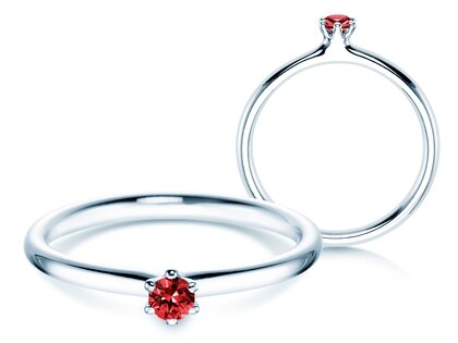 Farbsteinring Classic Colour in Silber 925/- mit Rubin 0,05ct