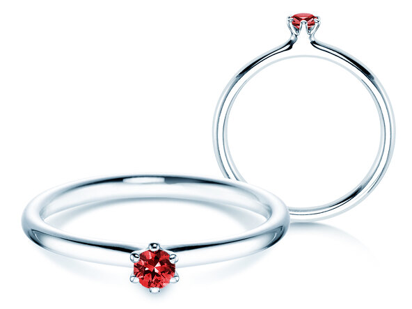 Farbsteinring Classic Colour in Silber 925/- mit Rubin 0,05ct