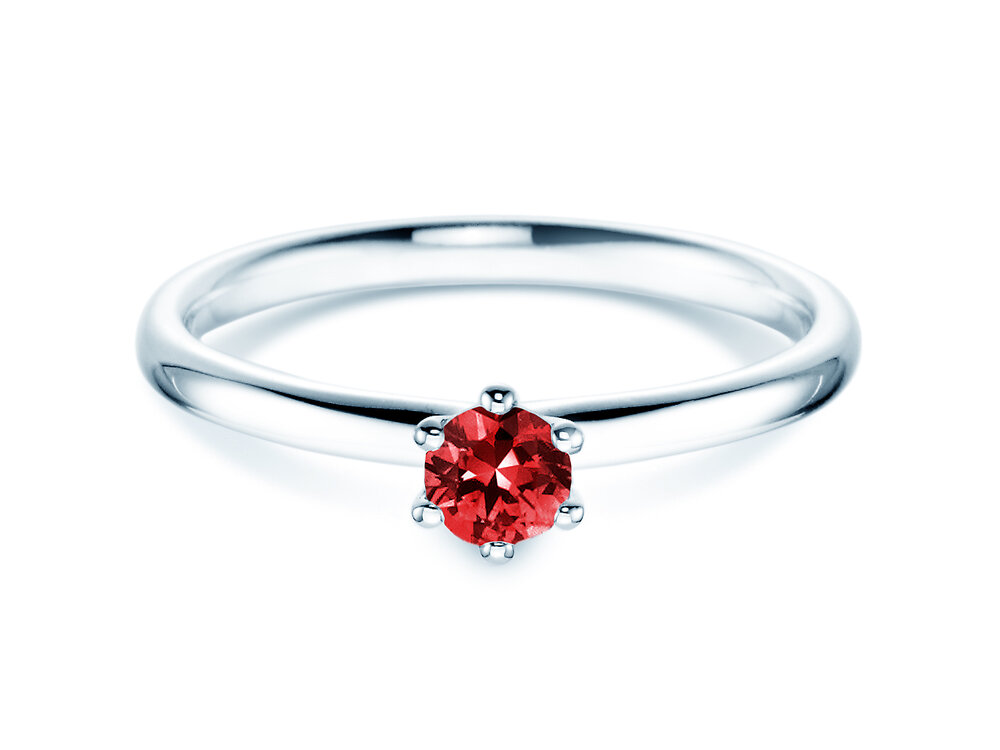 Farbsteinring Classic Colour in Platin 950/- mit Rubin 0,25ct