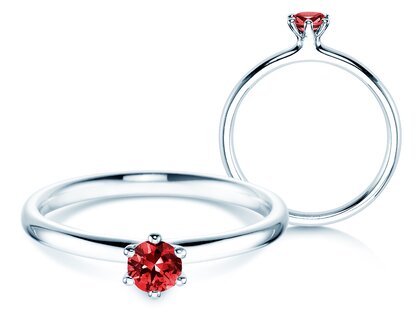 Farbsteinring Classic Colour in 14K Weißgold mit Rubin 0,25ct
