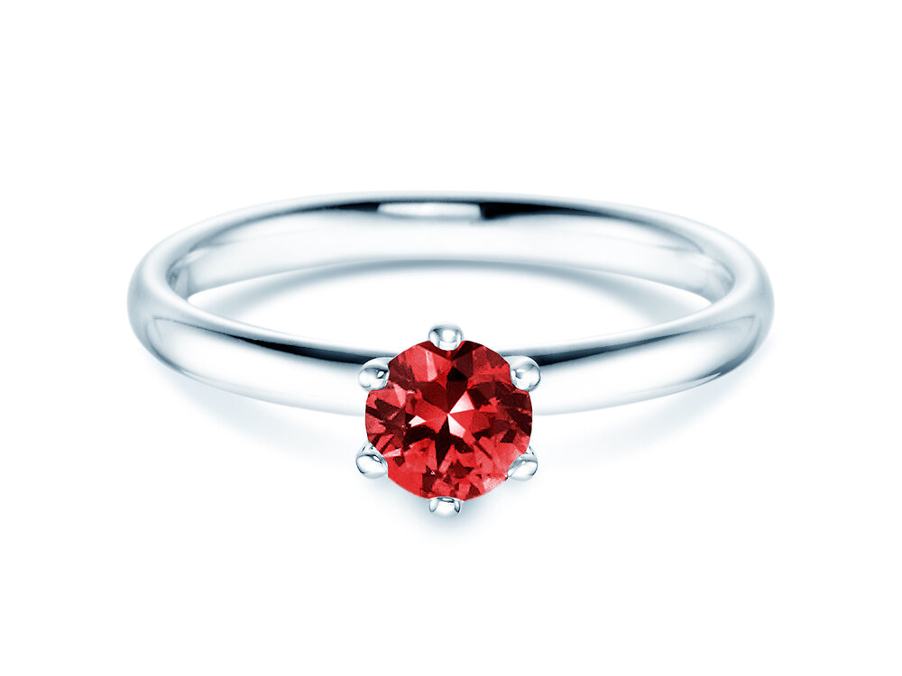 Farbsteinring Classic Colour in Platin 950/- mit Rubin 0,50ct