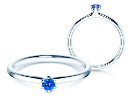 Farbsteinring Classic Colour in Silber 925/- mit Saphir 0,05ct