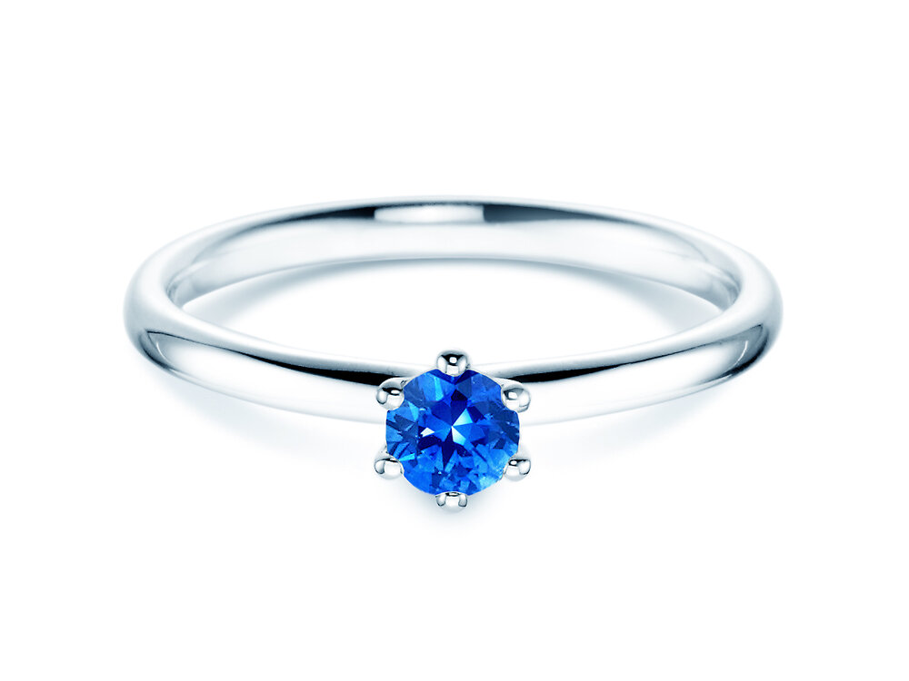 Farbsteinring Classic Colour in Platin 950/- mit Saphir 0,25ct