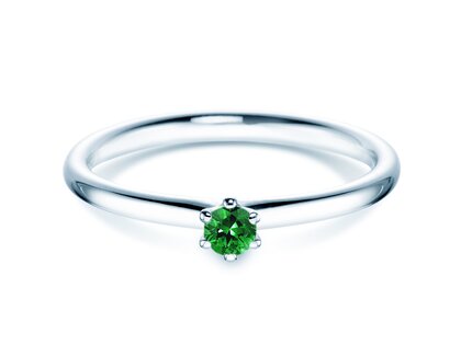 Farbsteinring Classic Colour in Silber 925/- mit Smaragd 0,05ct