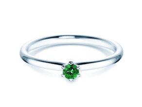 Farbsteinring Classic Colour in Silber 925/- mit Smaragd 0,05ct