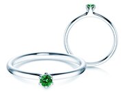 Farbsteinring Classic Colour in Silber 925/- mit Smaragd 0,05ct
