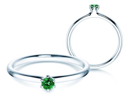 Farbsteinring Classic Colour in Silber 925/- mit Smaragd 0,05ct