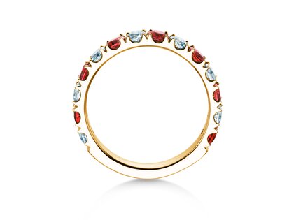 Eternityring Dusk mit Diamant und Farbedelstein in Gelbgold