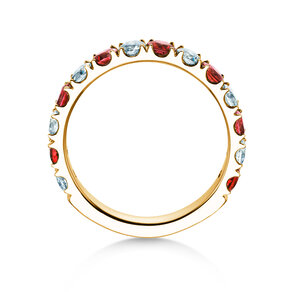 Eternityring Dusk mit Diamant und Farbedelstein in Gelbgold