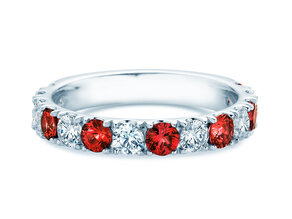 Eternityring Dusk mit Diamant und Farbedelstein in Platin