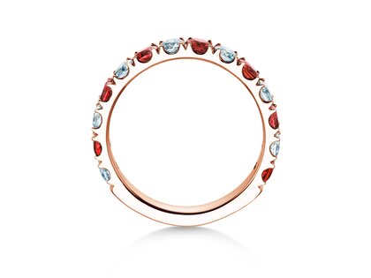 Eternityring Dusk mit Diamant und Farbedelstein in Roségold