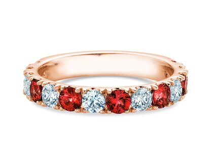 Eternityring Dusk mit Diamant und Farbedelstein in Roségold