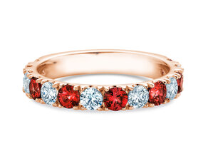 Eternityring Dusk mit Diamant und Farbedelstein in Roségold