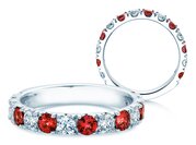 Eternityring Dusk mit Diamant und Farbedelstein in Weißgold