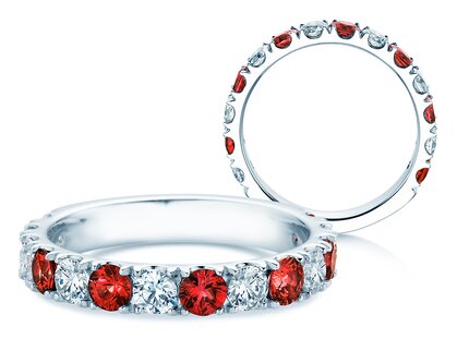 Eternityring Dusk mit Diamant und Farbedelstein in Weißgold