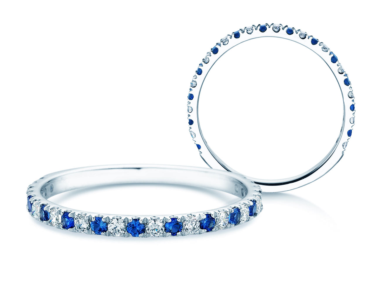 Eternityring Dusk mit Diamant und Farbedelstein
