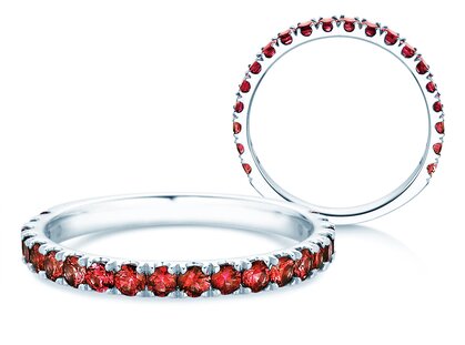 Eternityring Dusk mit Farbedelstein in 14K Weißgold mit Rubin 0,38ct