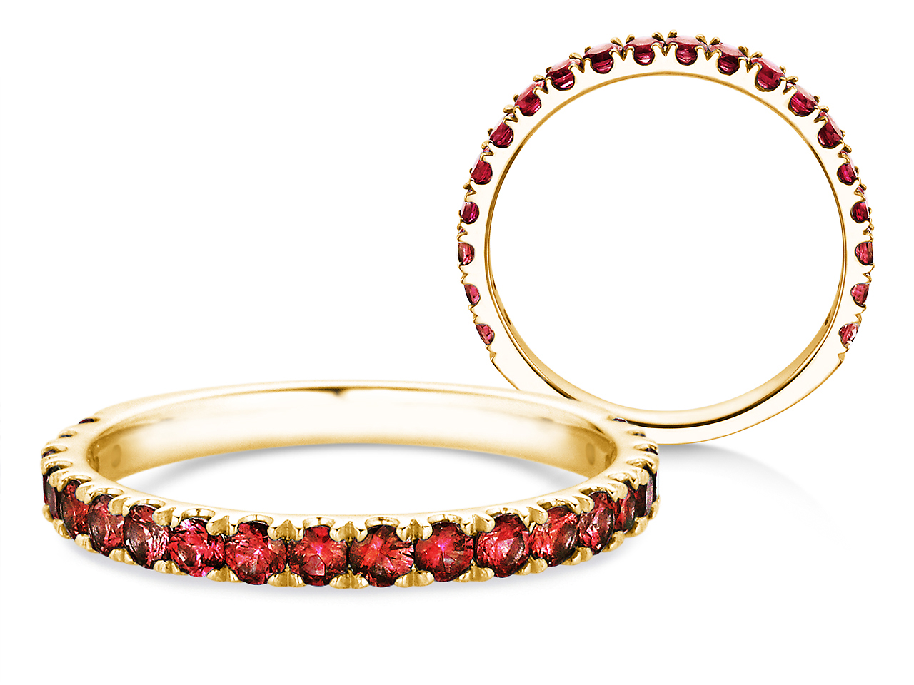 Eternityring Dusk mit Farbedelstein in Gelbgold