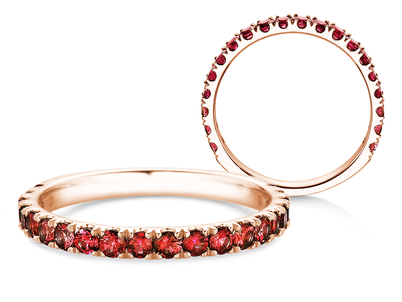 Eternityring Dusk mit Farbedelstein in Roségold