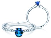 Farbsteinring Glow Pavé