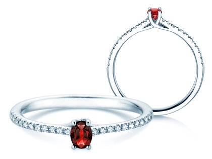 Geburtsstein-Ring Glow Pavé Juli