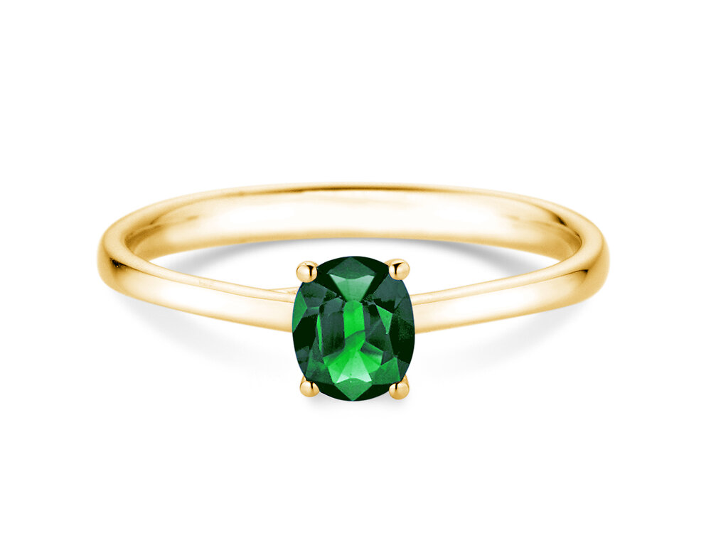 Farbsteinring Glow in 18K Gelbgold mit Smaragd 0,60ct