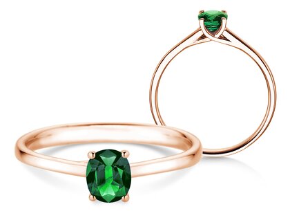 Farbsteinring Glow in Roségold
