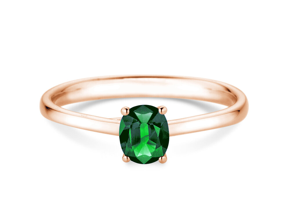 Farbsteinring Glow in 14K Roségold mit Smaragd 0,60ct