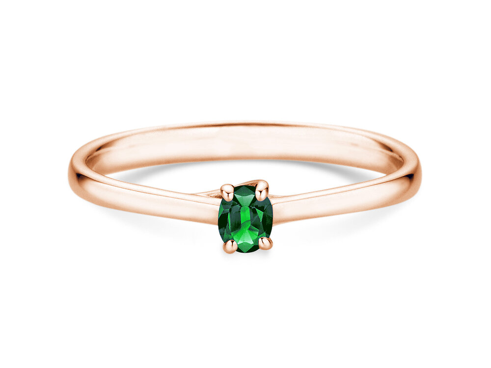 Farbsteinring Glow in 9K Roségold mit Smaragd 0,25ct