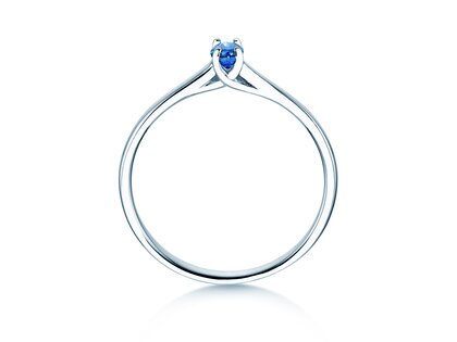 Farbsteinring Glow in 9K Weißgold mit Saphir 0,25ct