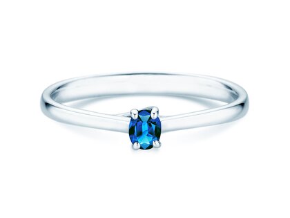 Farbsteinring Glow in 9K Weißgold mit Saphir 0,25ct
