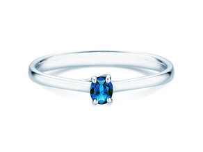 Farbsteinring Glow in 9K Weißgold mit Saphir 0,25ct