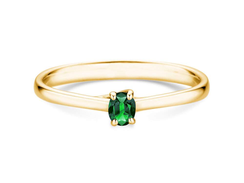 Farbsteinring Glow in 9K Gelbgold mit Smaragd 0,25ct