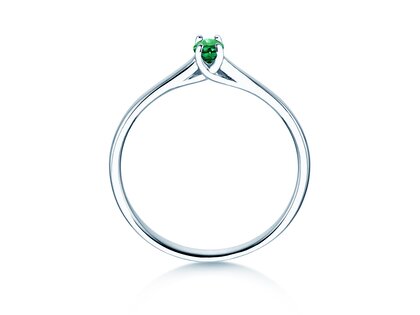 Farbsteinring Glow in 9K Weißgold mit Smaragd 0,25ct