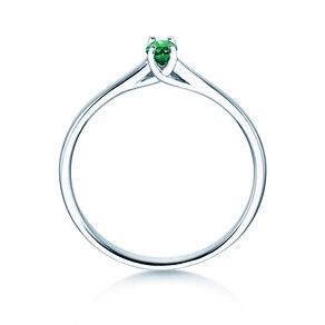 Farbsteinring Glow in 9K Weißgold mit Smaragd 0,25ct