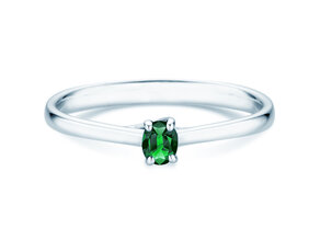 Farbsteinring Glow in 9K Weißgold mit Smaragd 0,25ct