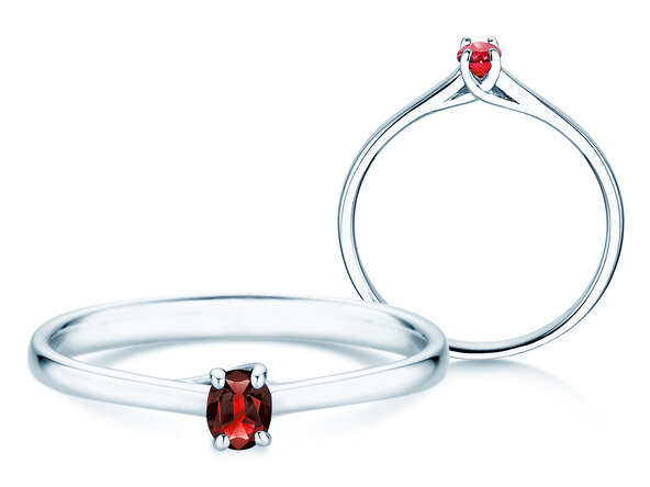 Farbsteinring Glow in 9K Weißgold mit Rubin 0,25ct