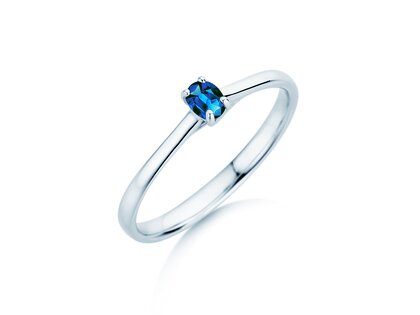 Farbsteinring Glow in 9K Weißgold mit Saphir 0,25ct